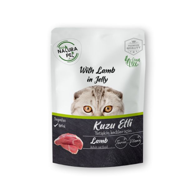 Picture of Eco Natura Pet Kuzu Etli Yetişkin Kedi Konservesi Pouch 85 Gr