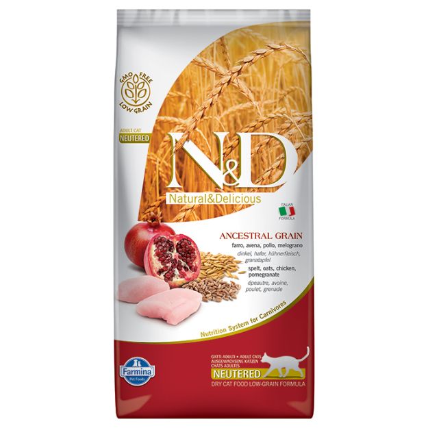 Picture of N&D Düşük Tahıllı Tavuklu ve Narlı Kısırlaştırılmış Kedi Maması 5 kg