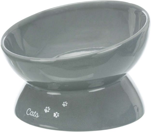 Picture of Trixie Büyük Kedi Seramik Mama ve Su Kabı, 0.35lt/ø17cm, Gri