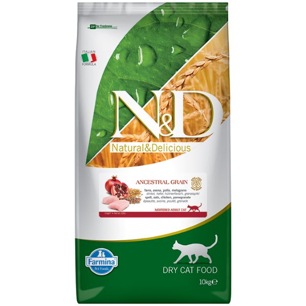 Picture of N&D Düşük İlkel Tahıllı Tavuk ve Narlı Kısırlaştırılmış Kedi Maması 10 Kg
